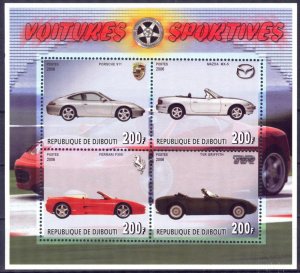 Djibouti 2006 Racing Cars Ferrari Porsche Mazda Sheet MNH