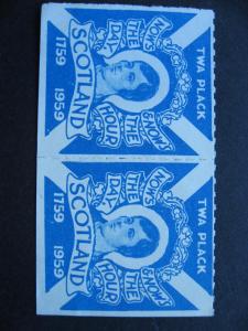 Scotland Robert Burns 1759-1959 TWA Plack MNH labels pair