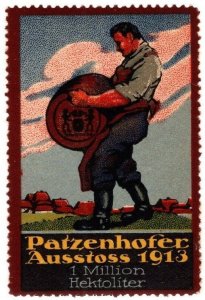 1913 Germany Poster Stamp Patzenhofer Brewery Company Output Unused