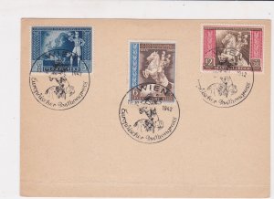 Germany 1942 Triple WIEN World Globe Slogan Cancel Stamps Card ref R 19250