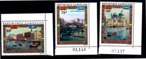 GABON #C123-C125  1972  UNESCO CAMPAIGN TO SAVE VENICE  MINT  VF NH  O.G