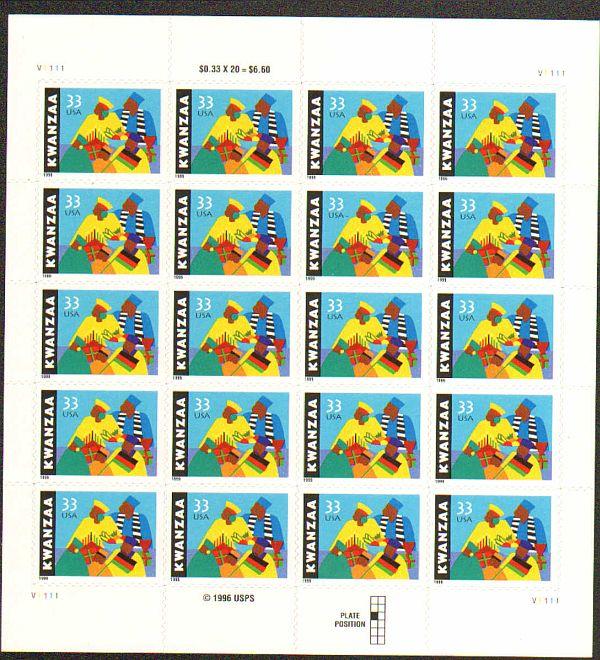 US #3368 Mint Sheet Kwanza 