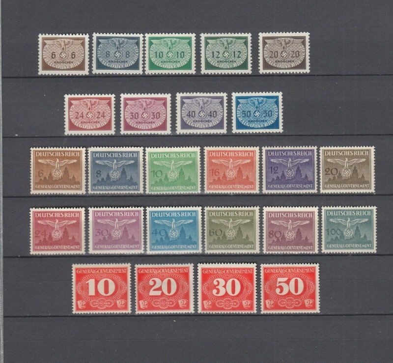 Complete Collection WWII  Third Reich Occup.Generalgouvernement MNH