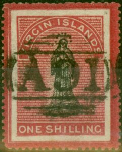 Virgin Islands 1867 1s Black & Rose-Carmine SG18 V.F.U 'A91' Duplex