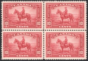 Canada SC#223 10¢ R. C. M. P. Horseman Block of Four (1935) MNH