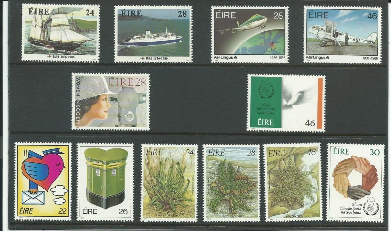 1986 Ireland Year Set Unused Never Hinged