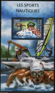 CENTRAL AFRICA 2015 WATER SPORTS  SOUVENIR SHEET MINT NH