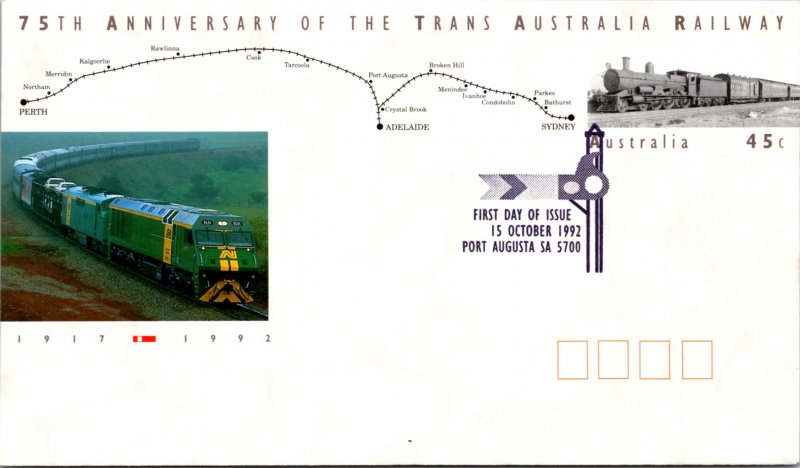 Australia, Trains, Postal Stationary