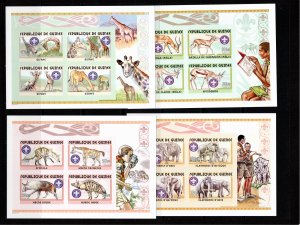 Guinea 1999 MNH 4 deluxe souvenir sheets IMPERFORATE