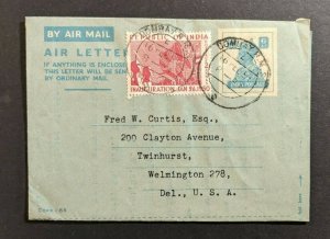 1950 Bombay RMS India Airmail Cover to Wilmington Delaware USA