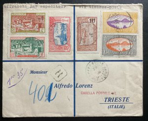 1928 Guadeloupe Registered Cover To Trieste Italy Sc#119 Tuberculosis Label