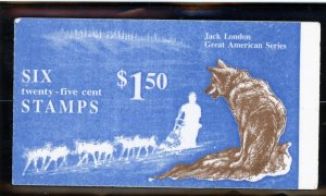 US  2197a (BK151)  Jack London 25c - Folded Booklet of 6 - MNH