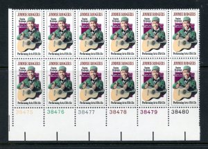 SCOTT  1755  JIMMIE RODGERS  13¢  PLATE BLOCK (12)  MINT NEVER HINGED