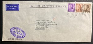 1967 Secretariat Hong Kong OHMS Airmail cover To Geneva Switzerland Health Offic