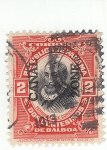 Canal Zone, Scott #39 - 2c Vermilion & Black - Used - Overprint Reading