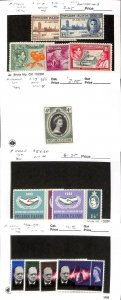 Pitcairn Islands, Postage Stamp, #1-3, , 9-10, 19, 54-55, 56-59 Mint NH