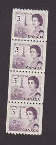 Canada 466 VF MNH Centennial Coil strip of 4