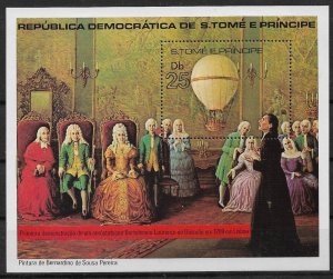 1979 St Thomas & Prince Islands Sc560A Hot Air Ballon Demonstration MNH S/S