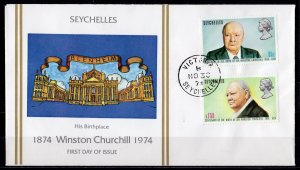 Seychelles 1974 Sc#321/322  Sir Winston Churchill Set (2) SPECIAL FDC