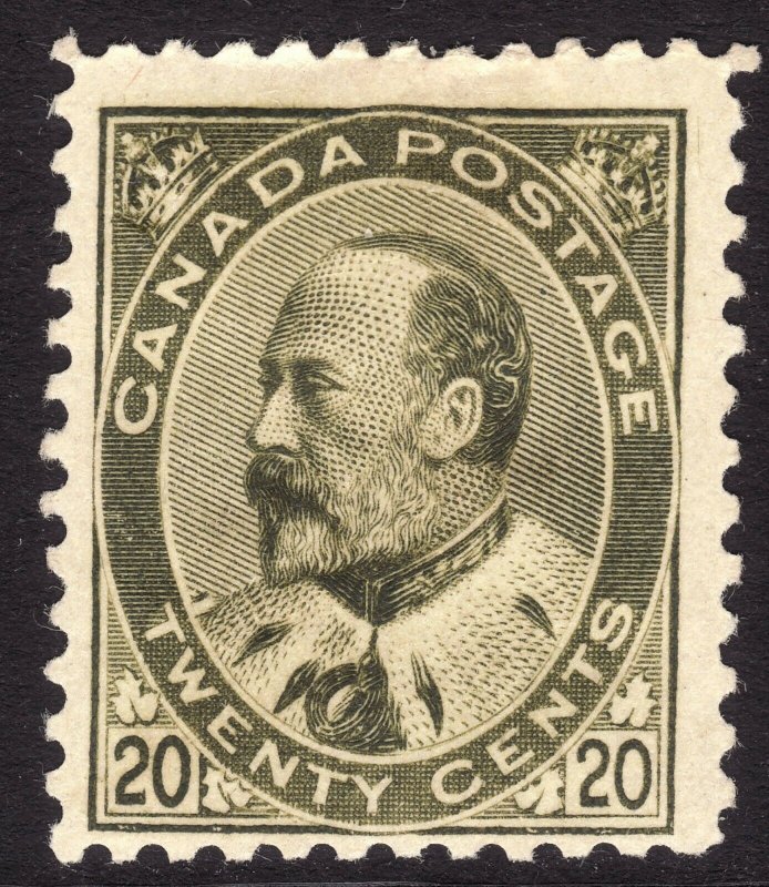 1903 - 1908 Canada KEVII 20¢ MH Scott Catalogue Number 94