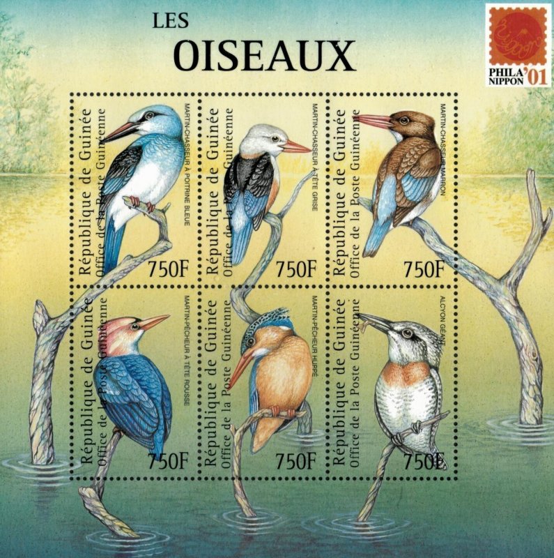 Guinea-Conakry 2002 - Birds - Sheet of 6 Stamps - Scott #1963 - MNH