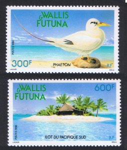 Wallis and Futuna Tropic Bird and Pacific Landscapes 2v 1990 MNH SC#393