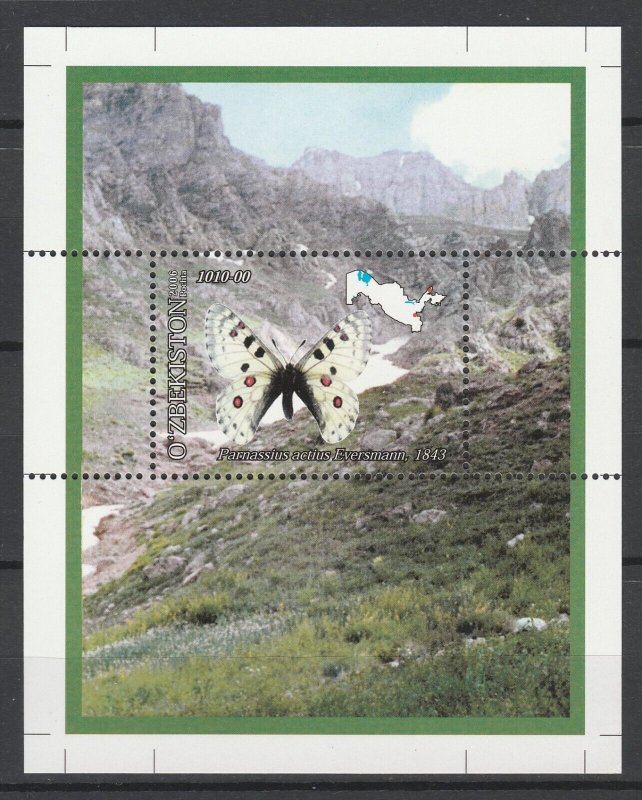 Uzbekistan 2006 Butterflies MNH Block 