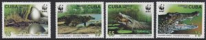 Cuba #4342-45, MNH set, WWF various crocodiles, issued 2003