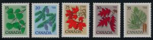 Canada 717-21 MNH Tree Leaves, Aspen, Maple, Oak, Pine, Douglas Fir