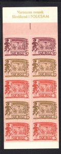 Sweden Sc 706a 1966 Theatre stamp bklt pane of 20 mint NH