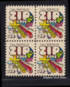 BOBPLATES #1511 Use Zip Code Block of 4 F-VF NH SCV=$1