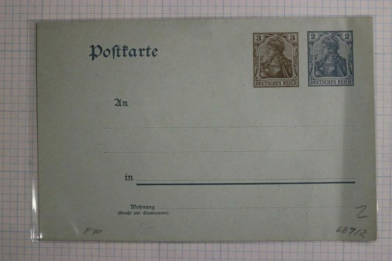 Germany Postal card stationery HG70 Higgins Gage Mint blue -fold fault DC