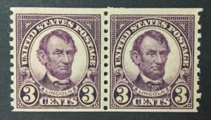 MOMEN: US #600 PAIR MINT OG H $20 #3261