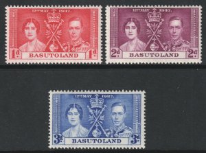 Basutoland Scott 15/17 - SG15/17, 1937 Coronation Set MH*