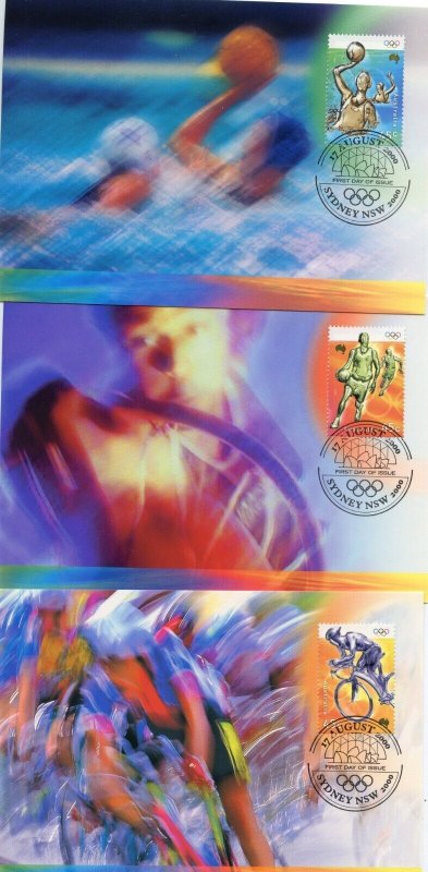 AUSTRALIA 2000 SYDNEY OLYMPIC GAMES 9 MAXIMUM CARDS FIRST DAY CANCELED 