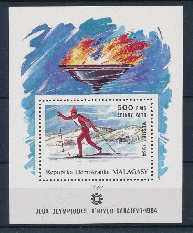 [43531] Madagascar Malagasy 1984 Olympic games Sarajevo Nordic Skiing MNH Sheet