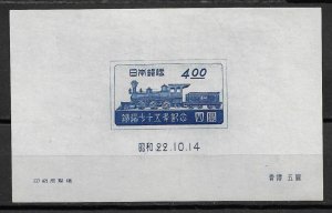 1946 Japan 396 75th Anniv. of Japan railway Service NGAI S/S