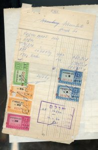 ISRAEL LOT II GROUP OF 12 INVOICES/RECEIPTS FRANKED WITH TAX REVENUE STAMPS