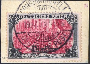 Germany 1905 Offices in Turkey Constantinople 25 Pi on 5M Mark Mi35 Unwmk 106492