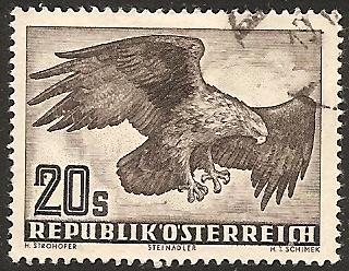 AUSTRIA C60 USED 1952 BIRD-20s GOLDEN EAGLE AIRMAIL