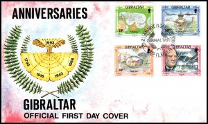 Gibraltar 645-648 U/A FDC