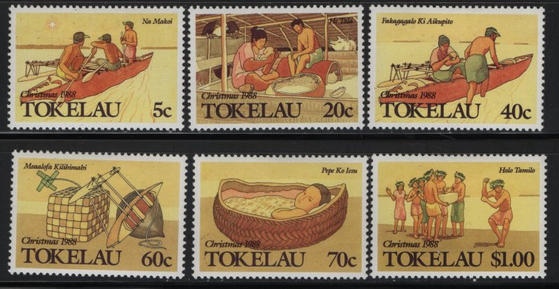 Tokelau  157-162 (6) SET, HINGED, 1988 Island Christmas