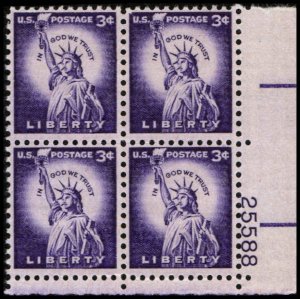 US #1035c LIBERTY MNH LR PLATE BLOCK #25588