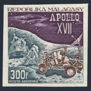 Malagasy C111 imperf,MNH.Michel 671B. Apollo 17 Moon mission,1973.