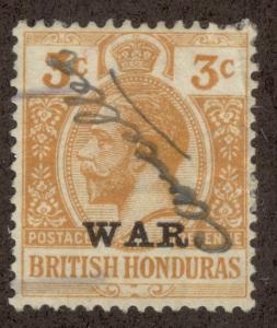 BRITISH HONDURAS SC# MR3 F-VF U 1917 With Hand Cancel