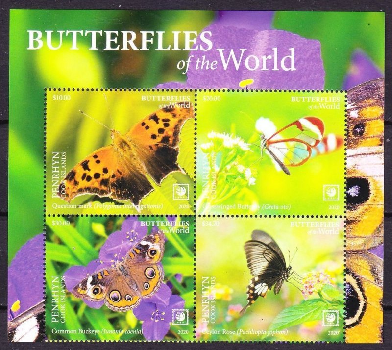 2020 Penrhyn Island 926-929VB+Tab Butterflies 140,00 €