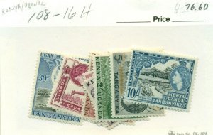 KENYA UGANDA TANGANYIKA #108-16, Mint Hinged, Scott $76.60