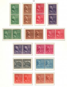 United States  839 - 851  MNH cat $ 140.00 line pairs