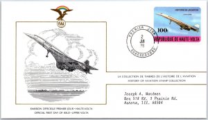 HISTORY OF AVIATION TOPICAL FIRST DAY COVER SERIES 1978 - UPPER VOLTA 100F