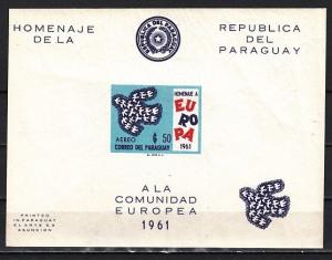 Paraguay, Scott cat. 629a. Europa IMPERF s/sheet.  Cat. 90.00. ^